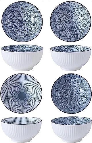 ZPPLD Müslischale Porzellan,Müslischalen Steingut,Kleine Reisschüssel,Keramik Müslischale 4er Set,Dessertschalen Keramik,Salatschüssel, Eisschale, Schale für Reis, Desserts, Nüsse, Obst