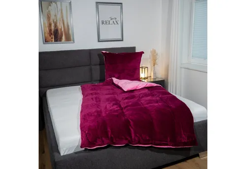 KiNZLER Bettwäsche Cashmere Touch, 2-teilig, Wendebettwäsche, beere-rosa