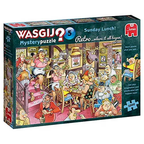 Jumbo Spiele Wasgij Retro Mystery 5 Sonntagsessen - Puzzle 1000 Teile