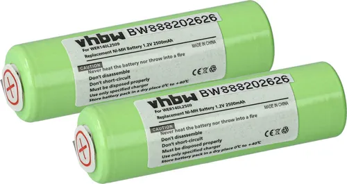 vhbw 2x Akku Ersatz für Panasonic WER140L2509 für Haarschneidemaschine (2500 mAh, 1,2 V, NiMH)