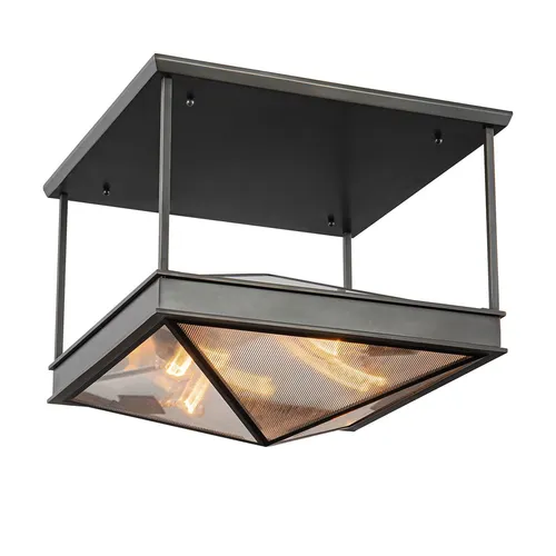 Produktbild Deckenleuchte Metall Glas 48,3 cm in Bronze Antik mit 4x E27