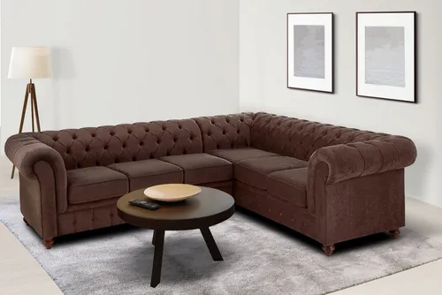 Home affaire Chesterfield-Sofa Chesterfield Ecksofa, auch in Leder L-Form, hochwertige Knopfheftung, langer Schenkel links oder rechts wählbar