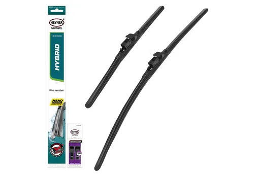 HEYNER Scheibenwischblätter für SEAT EXEO ST (06.2009 - 06.2013) - Scheibenwischer Set (2 Stück) mit MAßGESCHNEIDERTEM Adapter für perfekte Passform. HYBRID Design sorgt für exzellente Wischleistung bei allen Witterungsbedingungen.