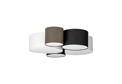 Lettie 5 Deckenleuchte Grey/Black/White - Stilvolle Gemütlichkeit - Lampen für böhmisch inspirierte Innenräume, mit 5 variierenden Lampenschirmen für ein warmes, blendfreies Licht und einladende Atmosphäre.