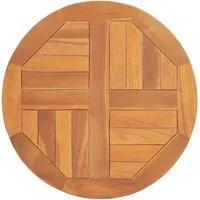 vidaXL Tischplatte Massivholz Teak Rund 50 cm - Zubehör für Möbel – Robuste und witterungsbeständige Tischplatte aus fein geschliffenem Teakholz, ideal für langlebige Gartenmöbel und vielseitig kombinierbar.