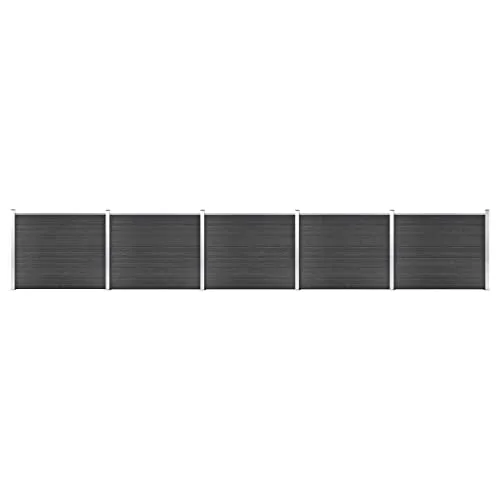 vidaXL Zaunelement Set WPC 872x146 cm Grau - Gartenzäune aus langlebigem WPC, ideal für Privatsphäre und Sicherheit. Mit vielseitigen Montageoptionen und modernem Design, wahlweise mit Holzmaserung oder schlichtem Aufdruck.