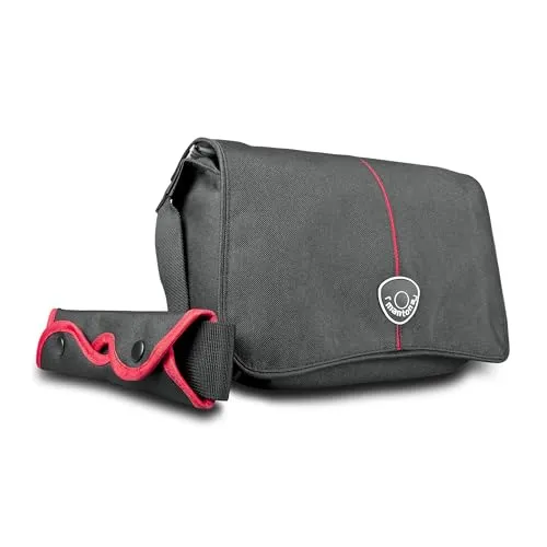 Mantona Cool Bag SLR-Kameratasche (Messenger Bag, Universaltasche) schwarz/rot