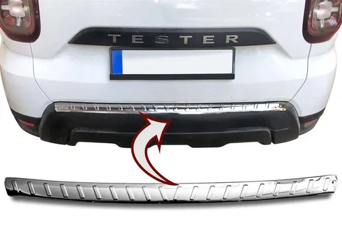 RECAMBO Ladekantenschutz für Dacia Duster II - Abdeckblenden, aus hochwertigem V2A Edelstahl für exklusive Optik und perfekten Schutz vor Kratzern und Witterungseinflüssen. Einfache Montage mit vormontiertem Spezialklebeband.