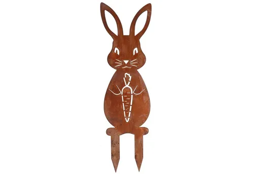 Rostikal Osterfigur Ostern Deko Hase, Rost Metall Gartendeko Figur (1 St), Echter Rost