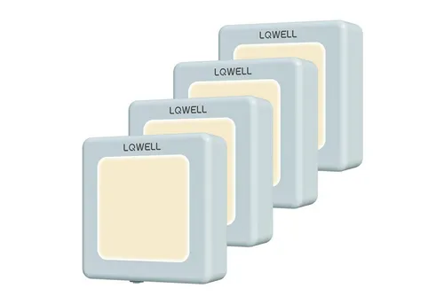 LQWELL LED Steckdosenleuchte Nachtlicht Steckdose Faltbar mit Dämmerungssensor, LED fest integriert, Nachtlampe Einstellbare Helligkeit, Automatisch Steckdosenlicht, Orientierungslicht Warmweiß, Bewegungsmelder, 1/2/3 Stück LED Nachtlicht Kinder