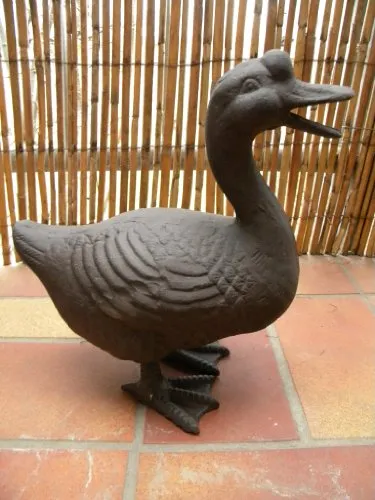 Ente Guss-Eisen Figur Teichfigur Skulptur Garten - Deko Geschenkidee wetterfest