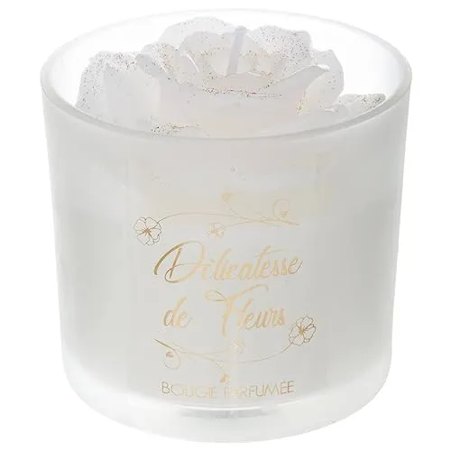 Feeric Lights & Christmas - Duftkerze Blume - Glas Teelichthalter, D. 8 x 10 cm, 140 g