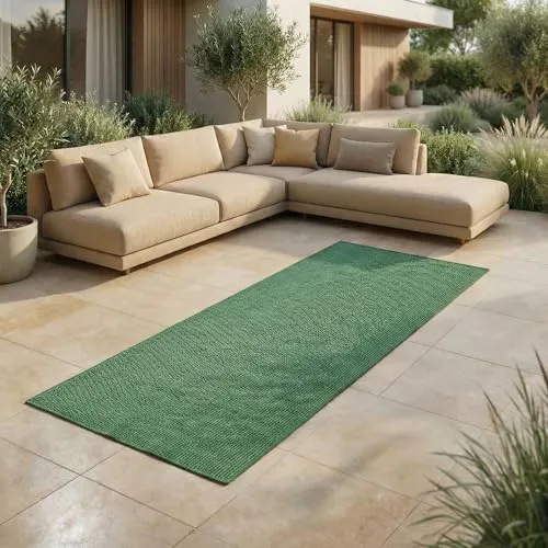 Jimri Outdoorteppich Key West, 80x250 cm in grün von FashionHome GmbH