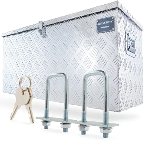 HASKYY Aluminium Transportbox 1100x385x400 mm - Werkzeugkasten mit 165 Litern Fassungsvermögen, stabil und leicht, ideal für den sicheren Transport von Werkzeugen, Campingausrüstung und mehr.