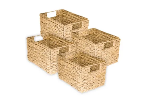 HMF Aufbewahrungskorb faltbar aus Wasserhyazinthe (4 St) in beige von HMF