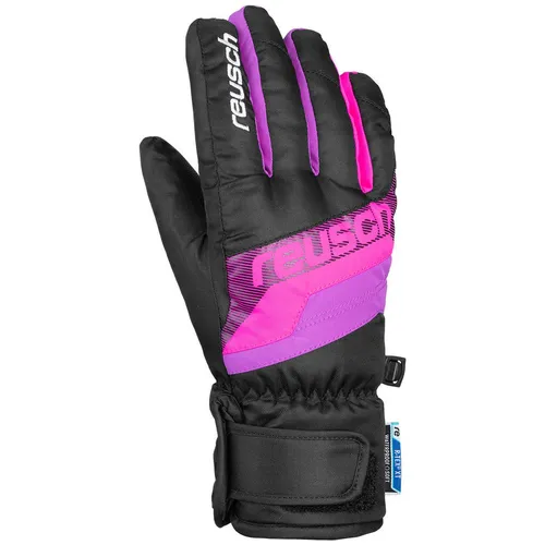 Reusch Dario R-TEX XT Junior Ski- und Snowboardhandschuhe - Kinder-Fingerhandschuhe in Schwarz/Pink, wasserdicht und atmungsaktiv mit Klettverschluss für optimalen Halt und Wärmeisolierung.