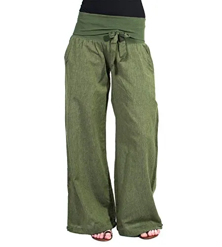 Kunst und Magie Yoga Freizeit und Wellnesshose, Größe:40-42(L/XL), Farbe:Army Green