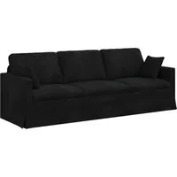 vidaXL Sofa Schwarz 228 x 78 x 80 cm - Elegantes Samt-Sofa - Modernes Sofa in Schwarz mit ergonomischem Design und stabiler Bauweise. Ideal für kreative Raumkonfigurationen und höchsten Sitzkomfort im Wohnzimmer oder Schlafzimmer.