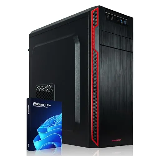 Greed® Basic V2 PC mit AMD Ryzen 5 4600G - Schneller Bürorechner - Tower-PCs mit 8GB RAM, 256GB SSD und Windows 11 Pro. Ideal für Büro & Home Office, flüsterleise Kühlung und 3 Jahre sorgenfreies Arbeiten garantiert!
