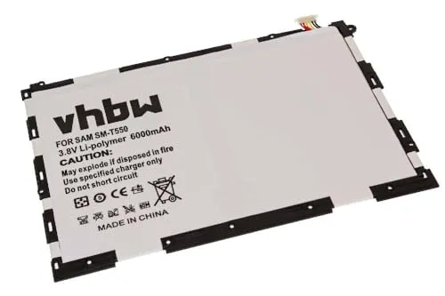 vhbw Akku kompatibel mit Samsung Galaxy SM-T550, SM-T555, SM-T555C, Tab A 9.7 Tablet Pad (6000mAh, 3,8V, Li-Polymer)