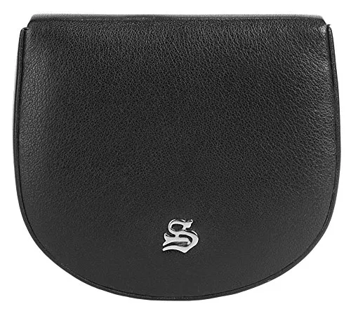 Szuna Münzschütte Echt Leder Damen, Herren | schwarz | 017315 - Damen-Geldbörsen aus 100% echtem Leder, äußerst elegant und geräumig für eine übersichtliche Aufbewahrung von Münzen.