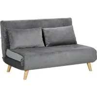 HOMCOM Schlafsofa 2-Sitzer mit Bettfunktion - Sofa mit Klappfunktion und verstellbarer Rückenlehne, ideal für kleine Räume, bis 250 kg belastbar, verwandelt sich schnell in ein komfortables Gästebett.