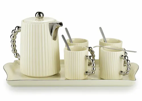 Luca Silver Cream Kaffeeservice, 6-teilig