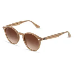 Ray-Ban RB 2180 Unisex-Sonnenbrille - Sonnenbrille im angesagten Panto-Stil mit gelbem Vollrand-Gestell aus Propionat und braunen Gläsern – perfekt für einen stylishen Look und UV-Schutz.