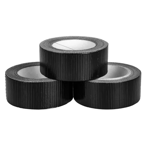 3er Pack | Premium Gewebeband Schwarz [50m x 48mm] Panzertape Reparaturband