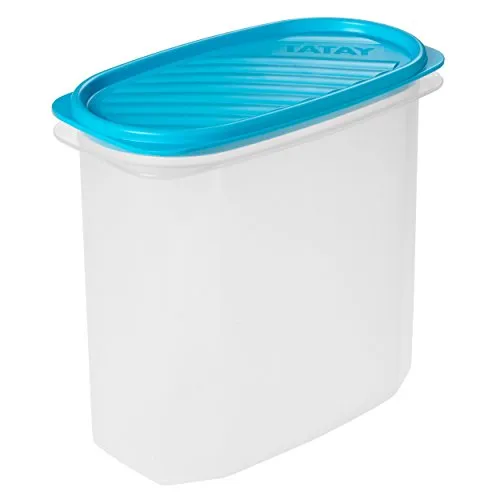 TATAY Frischhaltedose 2L Top Flex | Druckdeckel | Vorratsdosen mit Deckel Luftdicht | Geeignet für Mikrowelle, Spülmaschine, Kühlschrank, Gefrierfach | Kunststoff BPA-frei | 18,4x9,7x17,8 cm, Blau