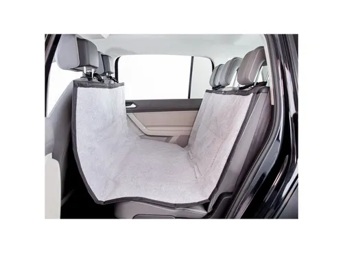 Trixie Auto-Schondecke hellgrau, B160/T145 cm - Hundebetten: Schützt Autositze vor Schmutz und Haaren, bietet Komfort durch Lammfellimitat und hat Gurtdurchführungen für Sicherheit.