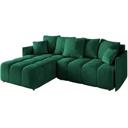 Altdecor Ecksofa Dunkelgrün mit Schlaffunktion in schwarz von ALTDECOR