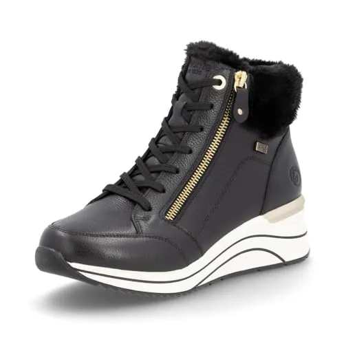 Remonte Damen High-Top Sneaker D0T77, wasserabweisend und bequem - Damen-Sneaker mit remonteTEX-Membran für optimalen Nässeschutz und herausnehmbarer, schockabsorbierender Innensohle für individuelles Tragegefühl.