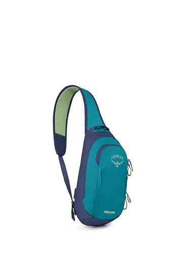 OSPREY Crossover Rucksack Daylite Sling Blue Spikemoss/Alkaline - Daypack für Alltag und Outdoor, mit anatomisch geformtem Schultergurt für hohen Tragekomfort und aus 100% recyceltem Polyester gefertigt.