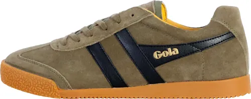 Gola Sneaker Harrier Suede-Leder 2024 khakigrün/schwarz/gelb Herren Größe 41 (8) - Sneaker mit zeitlosem Design, perfekt für Freizeit und Business. Der rutschfeste Harrier überzeugt seit 1968 mit seinem kultigen Stil und ist in vielen Farbkombinationen erhältlich.