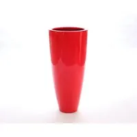 Elegant Einrichten Pflanzkübel Fiberglas Rund-Konisch D38xH80cm Hochglanz-Rot - Dieser elegante Pflanzkübel aus Fiberglas in Hochglanz-Rot ist ideal für kreative Blumengestaltungen. Mit seinem konischen Design und der leichten Bauweise bringt er frische Farben in Ihr Zuhause, auf den Balkon oder die Terrasse.