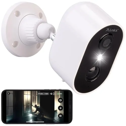 7links Außenkamera mit Akku: Akku-Outdoor-IP-Überwachungskamera mit 2K, 3 MP, WLAN, App, PIR, IP65 (WiFi Camera, Videoüberwachung WLAN, Überwachungssystem Funk)