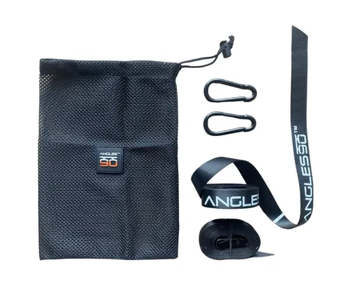 Angles90 Schlingentrainer - Vielseitiges Training für den ganzen Körper - Fitness-Kleingeräte für effektives Krafttraining, strapazierfähig und bis zu 250 kg belastbar, ideal für Klimmzüge, Dips und mehr.