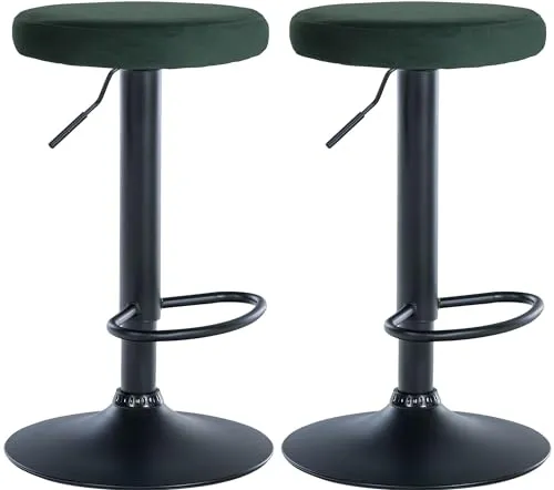 CLP 2er Set Barhocker Ponte Samt - Drehbarer & Höhenverstellbarer Hocker - Barmöbel: 2er Set Barhocker Ponte mit hochwertigem Samtbezug, 360° drehbar und höhenverstellbar für individuellen Komfort und modernen Stil in Ihrer Küche.