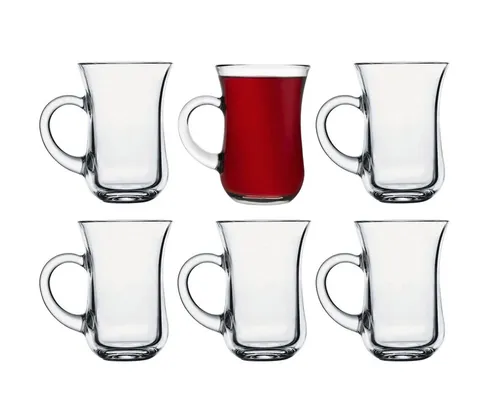Pasabahce KEYIF 55411 Teegläser mit Henkel 140ml 6er Set