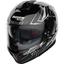 Nolan N80-8 Turbolence N-Com Helm, schwarz-grau-silber, Größe M - Motorradhelm mit Notfallwangenpolster NERS für maximale Sicherheit und ultraweitem Visier für klaren Blick bei jeder Fahrt.