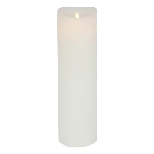 B & S Echtwachs LED Kerze mit Timerfunktion und beweglicher Flamme H 30 cm Weiß - Kerzen, flammenlos und pflegeleicht mit beweglicher Flamme und praktischer Timerfunktion für 6 Stunden Licht, ideal für gemütliche Abende ohne Ruß und Wachstropfen.
