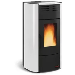 Extraflame Raffaella Idro H15 Wasserführender Pelletofen - Kaminofen aus Stahl in Weiß mit 18,1 kW Leistung, hoher Wirkungsgrad von 94,3% und ideal für umweltbewusste Heizlösungen.