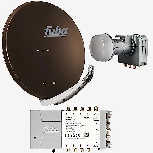 Fuba Sat Anlage 8 Teilnehmer - Komplettset für besten Satellitenempfang - SAT-Antennen: Hochwertige 8-Teilnehmer Fuba Satellitenanlage mit hervorragender Empfangsqualität, ideal für UHD 4K/8K und einfache Montage.