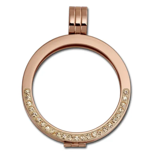 Produktbild Amello Ketten-Anhänger Damen Zirkonia weiß Coinschmuck rose Edelstahl ESC003E