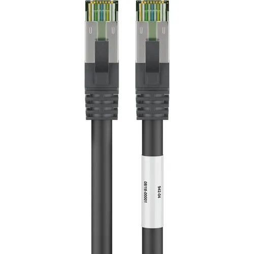 goobay Netzwerkkabel 66729 CAT8.1 25m schwarz - Hochgeschwindigkeits-Netzwerkkabel CAT 8.1 mit 25m Länge, ideal für Gaming und Streaming, geschirmt für optimale Signalqualität.