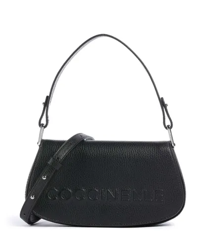 Coccinelle Myrtha Maxi Logo Schultertasche schwarz E5QBB520101-001 - Handtaschen aus hochwertigem genarbtem Leder, stilvolles Design und viel Platz für Ihre Essentials.