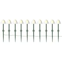 Marelida LED Solar Lichterkette Mini Pilze 10 Gartenstecker Für Garten 8 Funkt Sensor