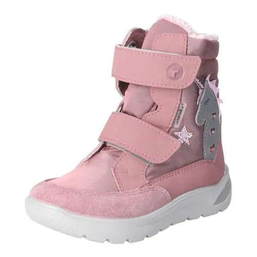 RICOSTA Mädchen Stiefel Annika, Kinder Boots, Weite: Weit, lose Einlage, Sympatex, Blinklicht, Klettstiefel, Booties, Sucre/Candy (320), 29 EU