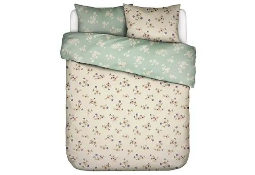 Essenza Bettwäsche Fiora Vanille, Satin, 2 teilig, Blumen, Wendeoptik